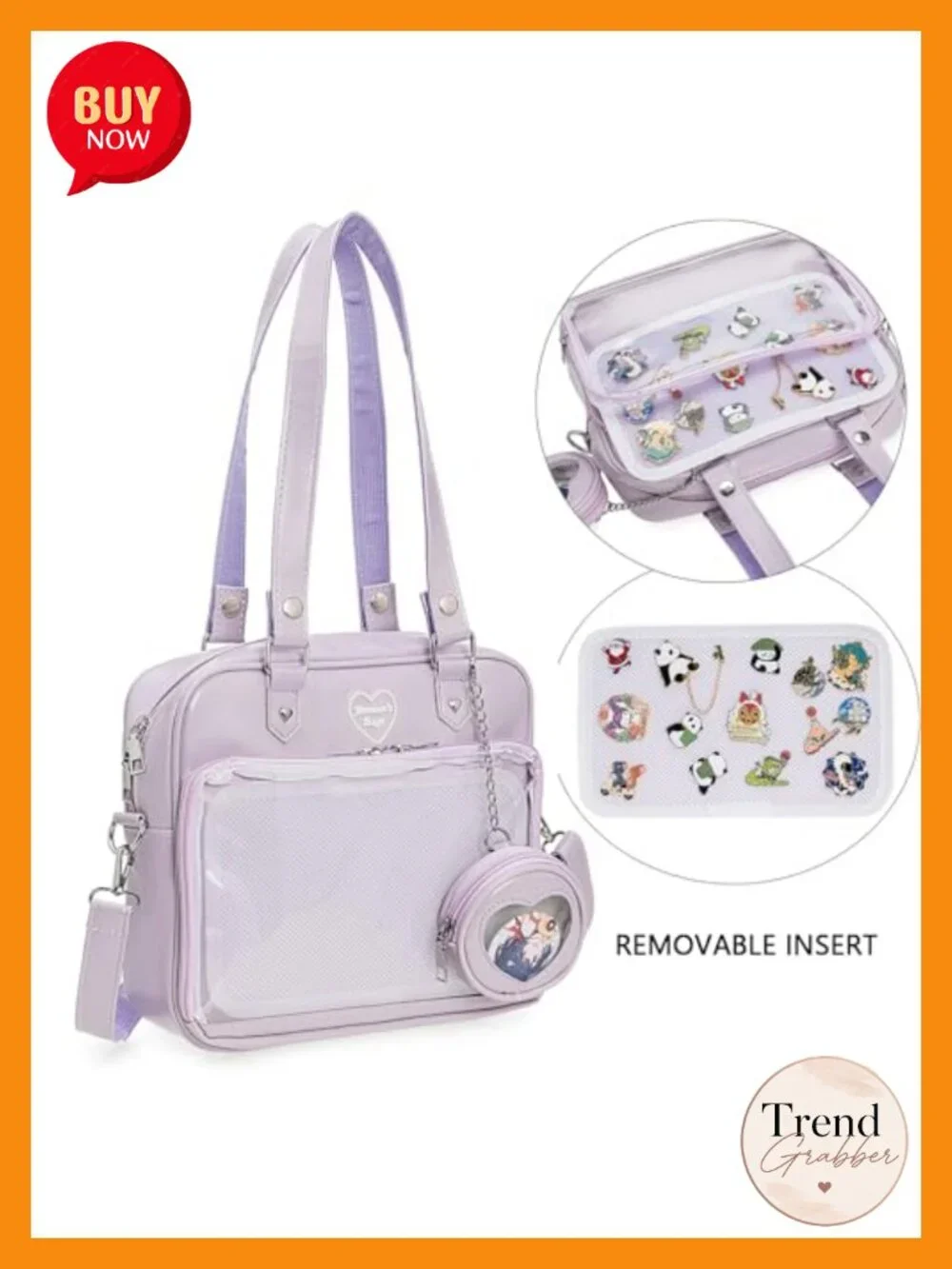 Kawaii Ita Bag Crossbody Shoulder Backpack with Display Window PU Leather